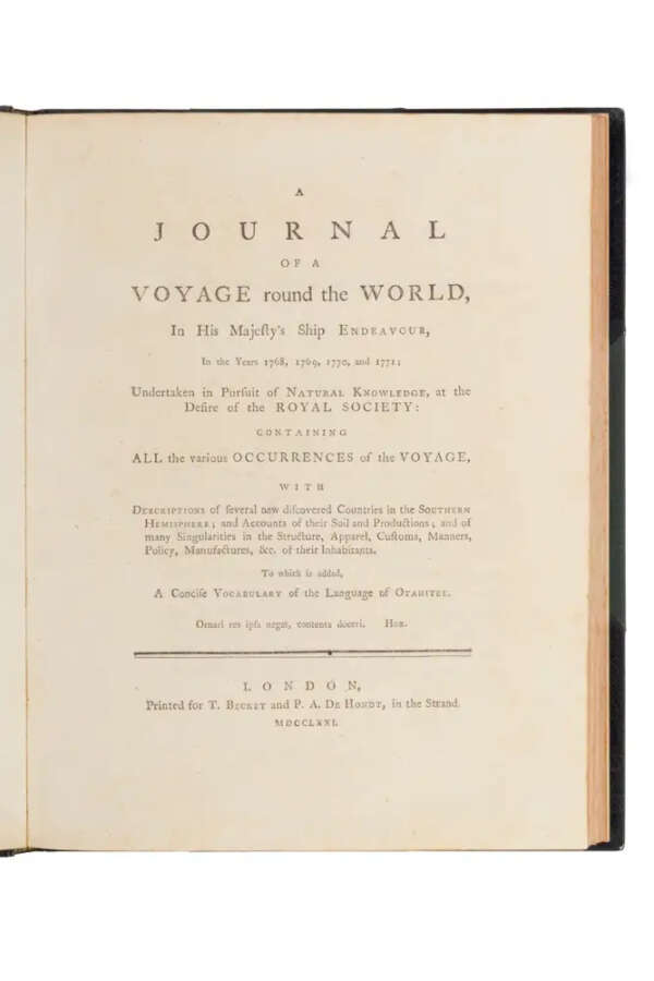 A Journal of a Voyage round the World in HMS Endeavour.